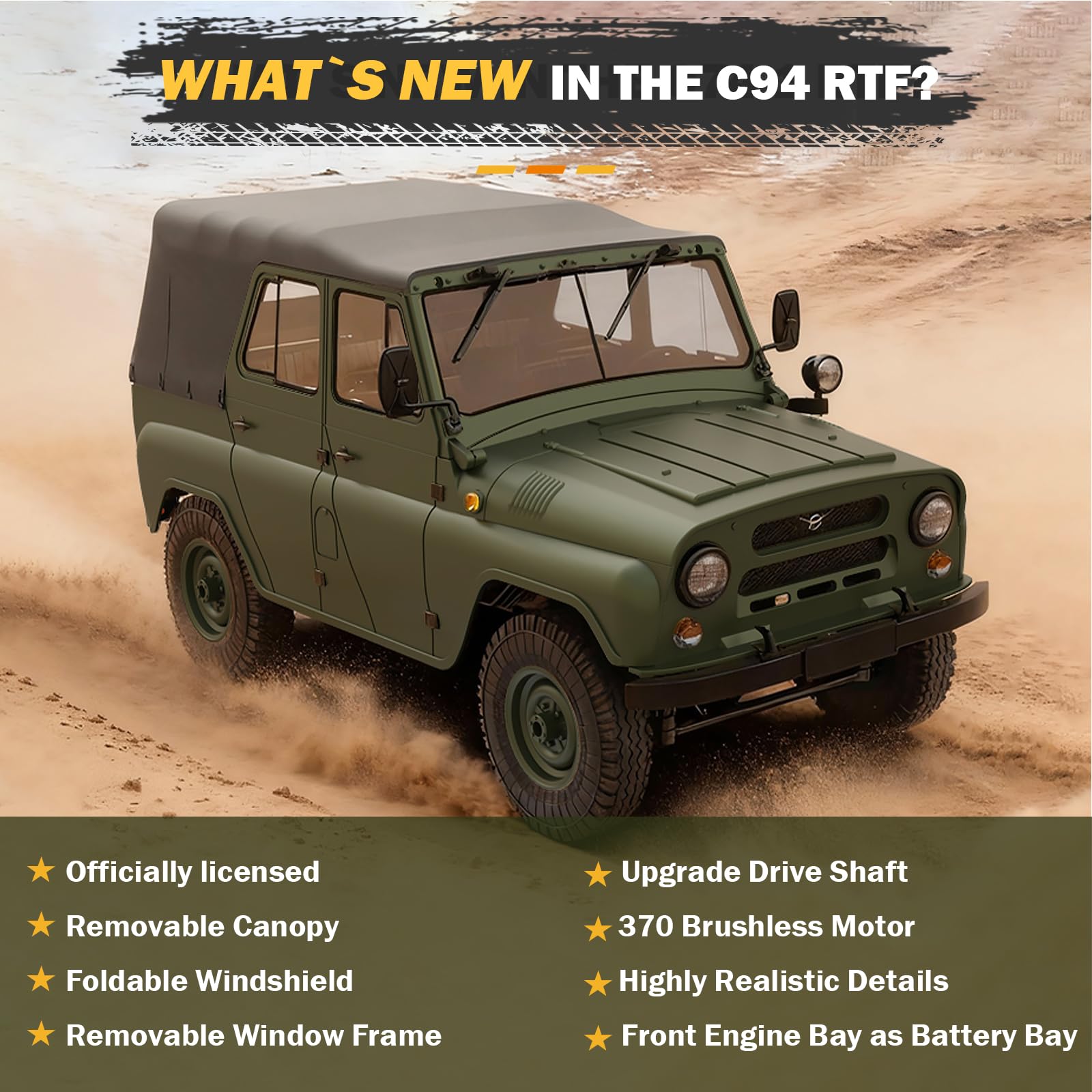 Amazon.co.jp: ARRIS 1/12 RCクローラー、WPL C94 UAZ-469スケールRC